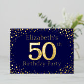 Invitation Foil 50th Birthday Party (Debout devant)