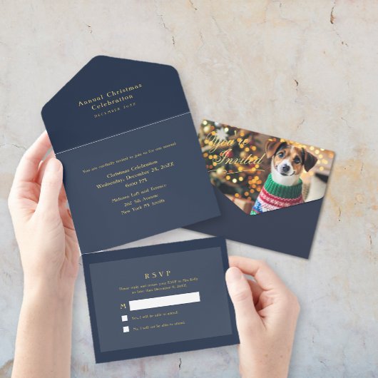 Invitation Foil Christmas avec option photo