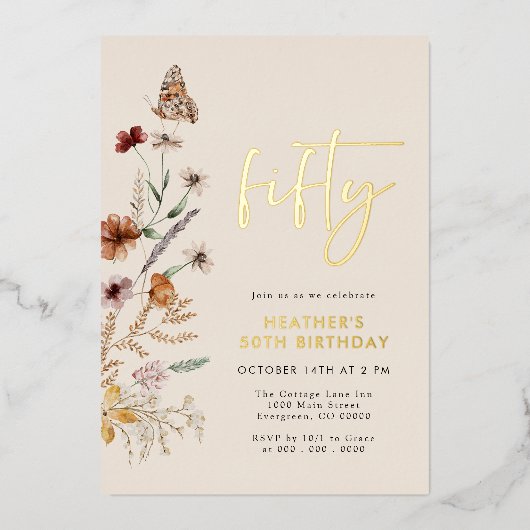 Invitation Foil Cinquante Anniversaire (Recto)