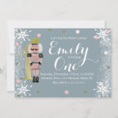 Invitation Foil de premier anniversaire Casse-Noisette Flocon (Devant)