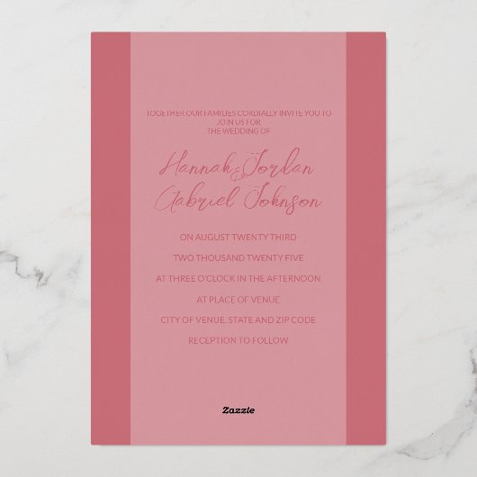 Invitation Foil Mariage (Verso)