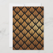 Invitation Foil noir et or Art déco fête d'anniversaire (Dos)