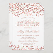 Invitation Foil Rose de la fête d'anniversaire Surprise 60e (Devant / Derrière)