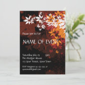 Invitation Foilage orange et blanc élégant fait sur commande (Debout devant)