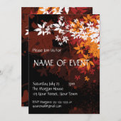 Invitation Foilage orange et blanc élégant fait sur commande (Devant / Derrière)