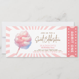 Invitation Foire carnavalesque Cotton Candy Girls billet d'en