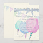 Invitation Foire des bonbons de coton Anniversaire (Devant / Derrière)