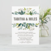 Invitation Foliage avec Mariage de support de couronne Monogr (Debout devant)