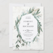 Invitation Foliage classique avec effet or invite de mariage (Devant)
