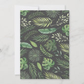 Invitation Foliage d'aquarelle tropicale | Mariage Or moderne (Dos)