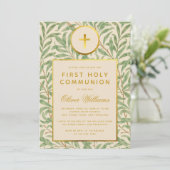 Invitation Foliage de la première communion Faux Or Genre Neu (Debout devant)