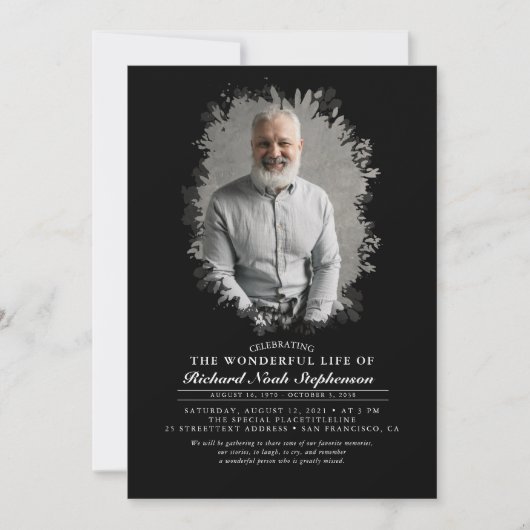 Invitation Foliage de printemps Silhouette Photo I (Devant)