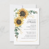 Invitation Foliage de tournesol d'eucalyptus Script Shower de (Devant)