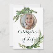 Invitation Foliage de verdure Photo Célébration de la vie (Dos)
