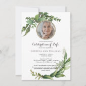 Invitation Foliage de verdure Photo Célébration de la vie (Devant)
