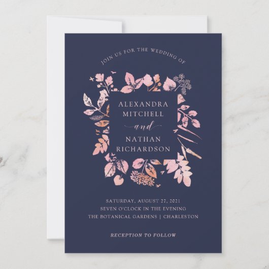 Invitation Foliage de vidage | MARIAGE (Devant)