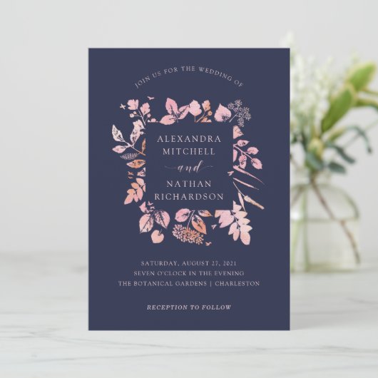 Invitation Foliage de vidage | MARIAGE (Debout devant)