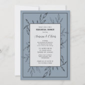 Invitation Foliage délicat | Dusty Blue | Dîner de répétition (Devant)