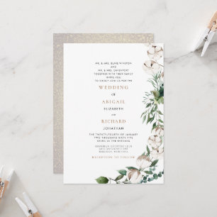 Invitation Foliage et coton Les deux ensembles de parents Mar
