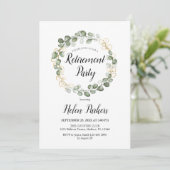 Invitation Foliage Eucalyptus Foliage Party de retraite (Debout devant)
