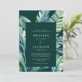 Invitation Foliage exotique sauvage et tropicale Feuille (Debout devant)