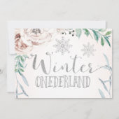 Invitation Foliage Floral Hiver Un derland Ier Anniversaire (Dos)
