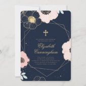 Invitation Foliage floral incorporé Funérailles géométriques  (Devant)