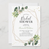 Invitation Foliage Géométrique Avec Fête des mariées Succulen (Devant)