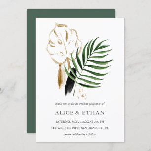 Invitation Foliage Mariage de verdure tropicale