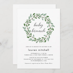 Invitation Foliage minimaliste  Bébé Brunch