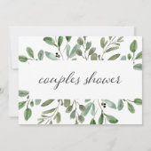 Invitation Foliage minimaliste| Douche pour couples (Dos)