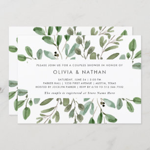 Invitation Foliage minimaliste  Douche pour couples
