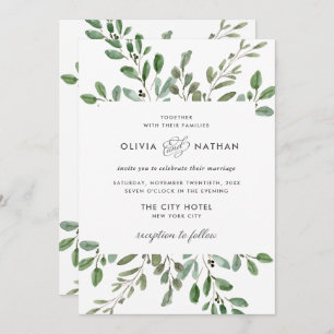 Invitation Foliage minimaliste  Mariage