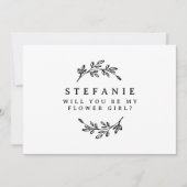 Invitation Foliage Noir Wreath Serez-Vous Ma Fille Fleur (Devant)