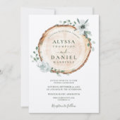 Invitation Foliage rustique Aquarelle mariage botanique (Devant)