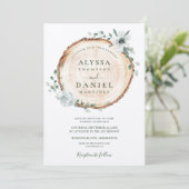 Invitation Foliage rustique Aquarelle mariage botanique (Debout devant)