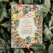 Invitation Foliage rustique Petit Fleur sauvage Baby Girl Dou
