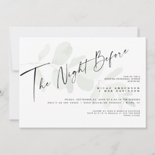 Invitation Foliage Simple La Nuit Avant Le Dîner De Répétitio