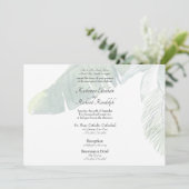 Invitation Foliage tropical 2 Lieu Mariage horizontal (Debout devant)