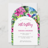 Invitation Foliage tropical Hawaii Luau 30e anniversaire (Devant)
