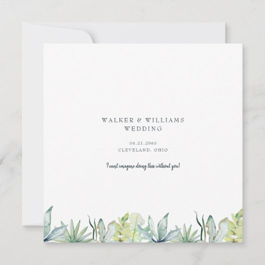 Invitation Foliage Tropical Mariage Blanc Serez-vous mon (Dos)