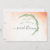 INVITATION FOLIAGE VERT & ARGENT LONG DISTANCE BABY SHOWER (Dos)