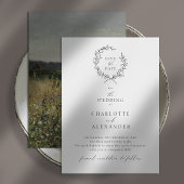 Invitation Foliage vintage Wreath, Beaux-Arts enregistrer la