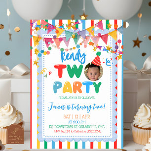 Invitation Folie de garçon coloré, prêt pour la fête d'annive