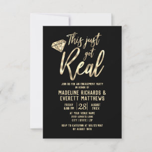Invitation Folie d'or Cette fête de fiançailles vient de deve