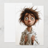 Invitation Folie du matin : Café d'abord, questions plus tard (Devant / Derrière)