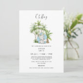 Invitation Folie tropicale Joli éléphant Boho Oh garçon (Debout devant)
