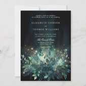 Invitation Folierie Enchantée Fée Lumières Chic Mariage (Devant)