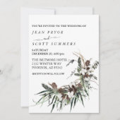 Invitation Foliing Mariage de Noël d'hiver (Devant)