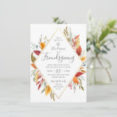 Invitation Folio d'automne de l'Aquarelle Friendsgiving (Debout devant)